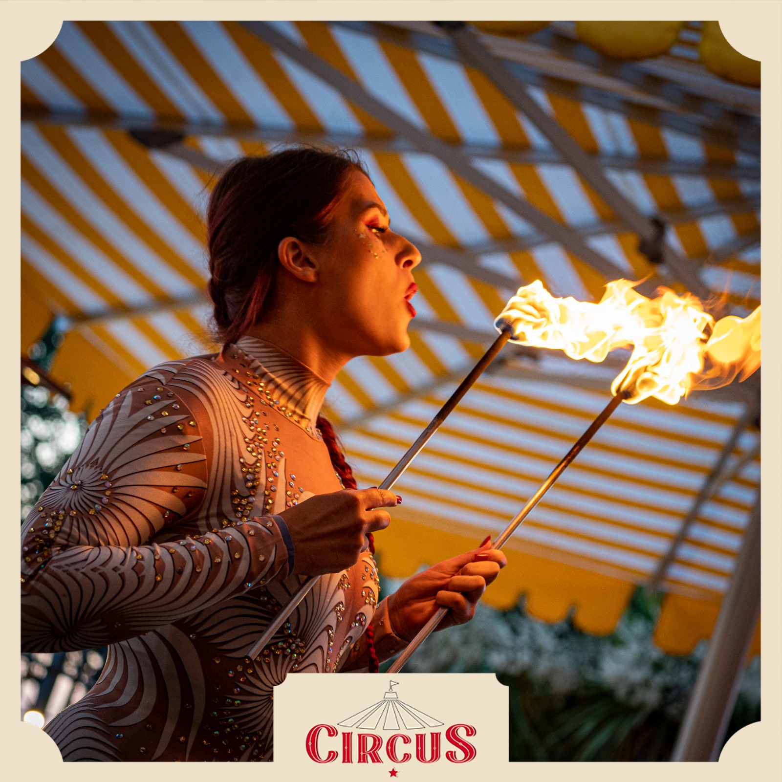 Spectacle de feu en extérieur