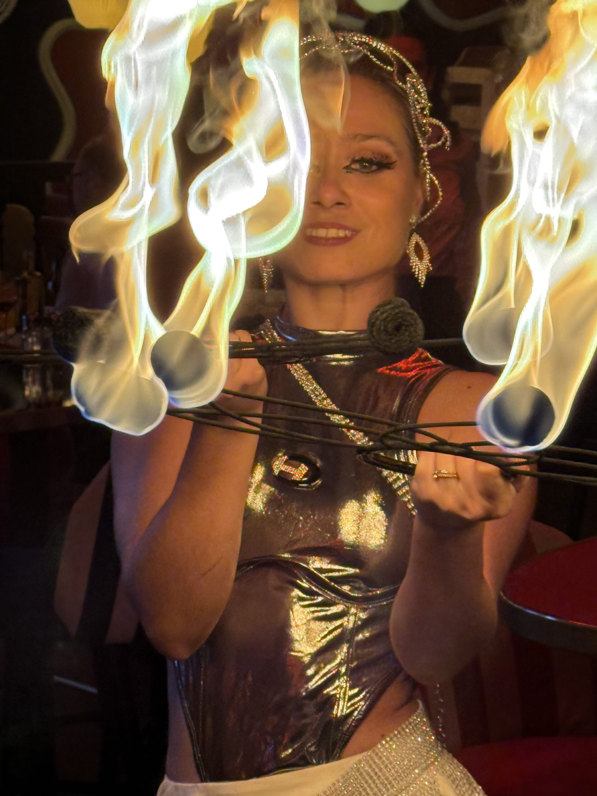 Artiste de feu en représentation